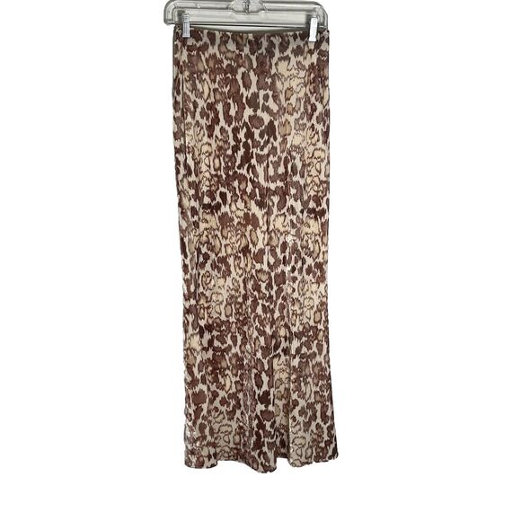 Anthropologie Skirt Women’s XS Tilda Maxi Slip Velvet Animal Pull On Elastic - Picture 1 of 8